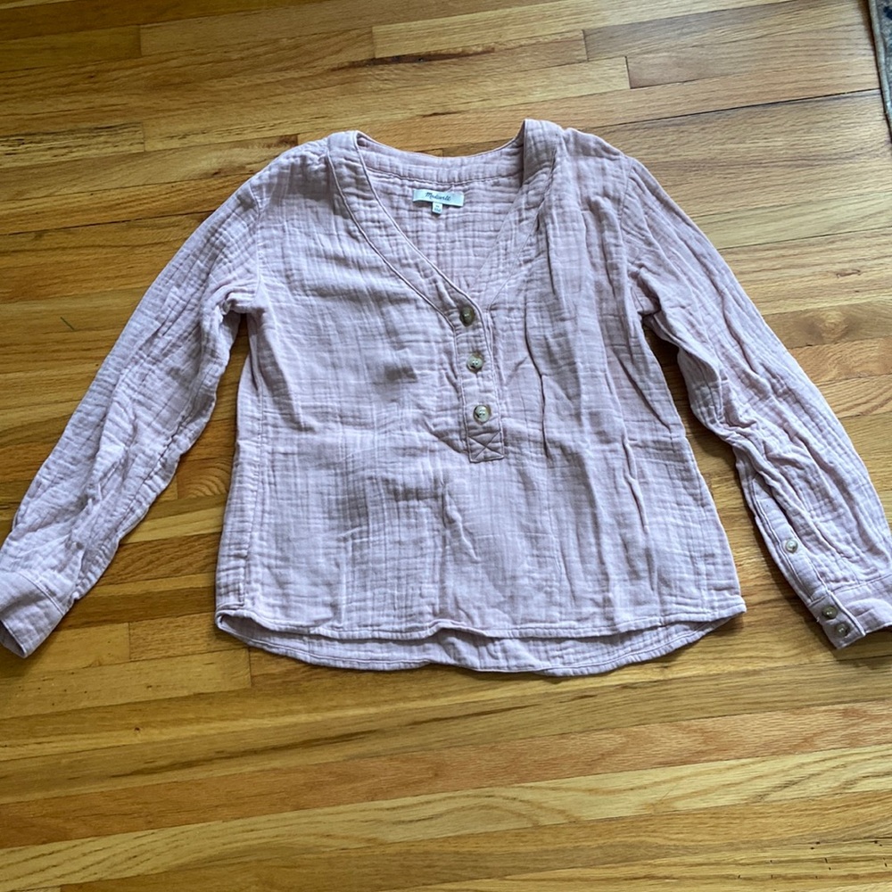 Madewell Long Sleeve Pink Shirt - Size XS